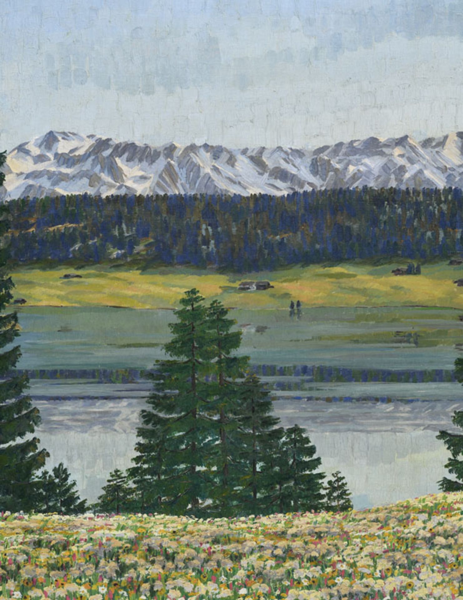 Philipp Bauknecht (1884-1933), Le lac de Davos avec vue sur Höhwald, 1910-1914, huile sur toile, sig - Bild 3 aus 7