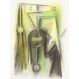 Wifredo Lam (1902-1982), Sans titre , 1970, fusain et pastel sur papier, signé et daté, contresigné