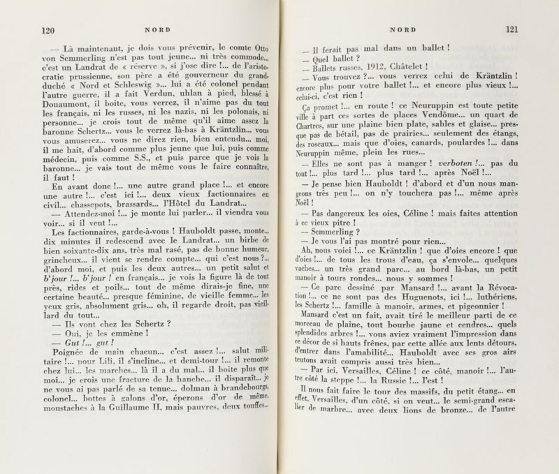 CELINE (Louis-Ferdinand). Nord. Paris, NRF, 1960. In-8°relié demi-maroquin vert, dos à nerfs orné, e - Image 4 of 4