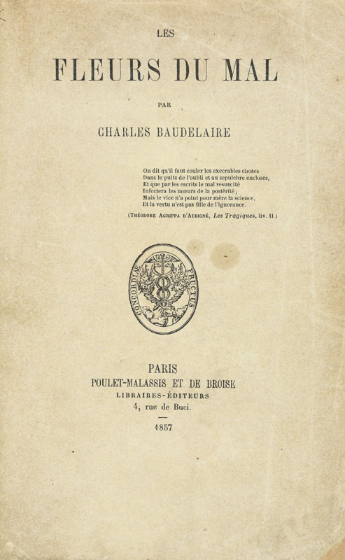 BAUDELAIRE (Charles). Les Fleurs du Mal. Paris [et Alençon], Poulet-Malassis et Debroise Libraires-é - Image 3 of 7