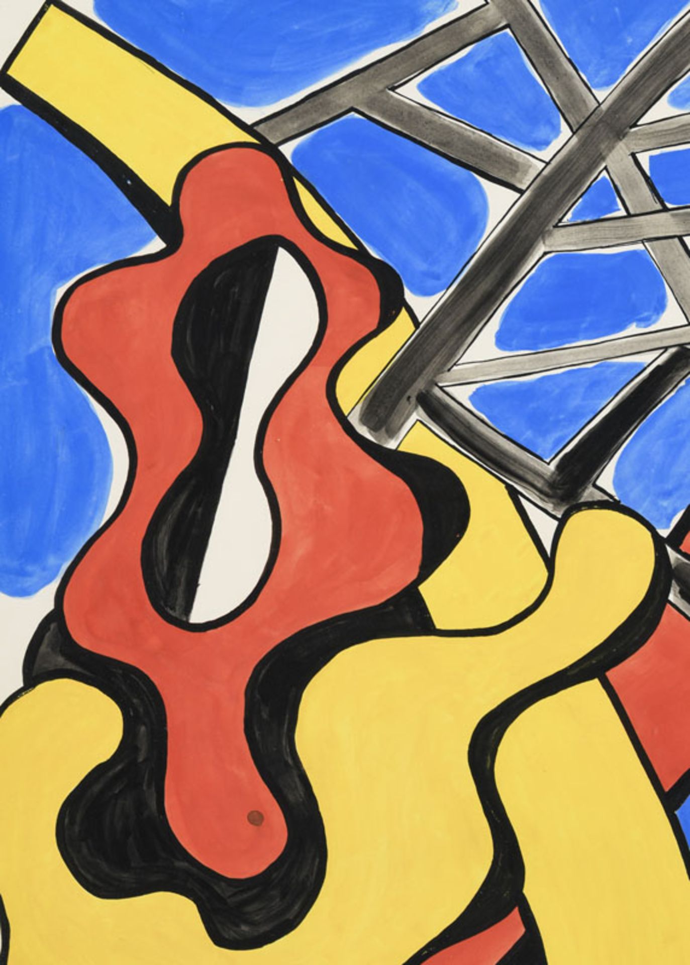 Fernand Léger (1881-1955), Composition mécanique , 1948, gouache sur papier, monogrammée, 62x50 cm - Image 3 of 5