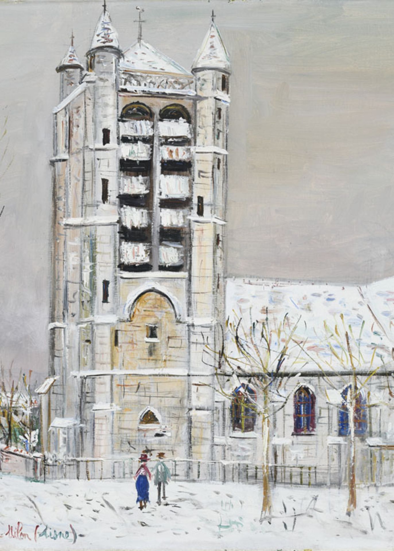 Maurice Utrillo (1883-1955), Eglise de La Ferté Milon (Aisne) , 1937, huile sur toile, signée, daté - Image 3 of 7