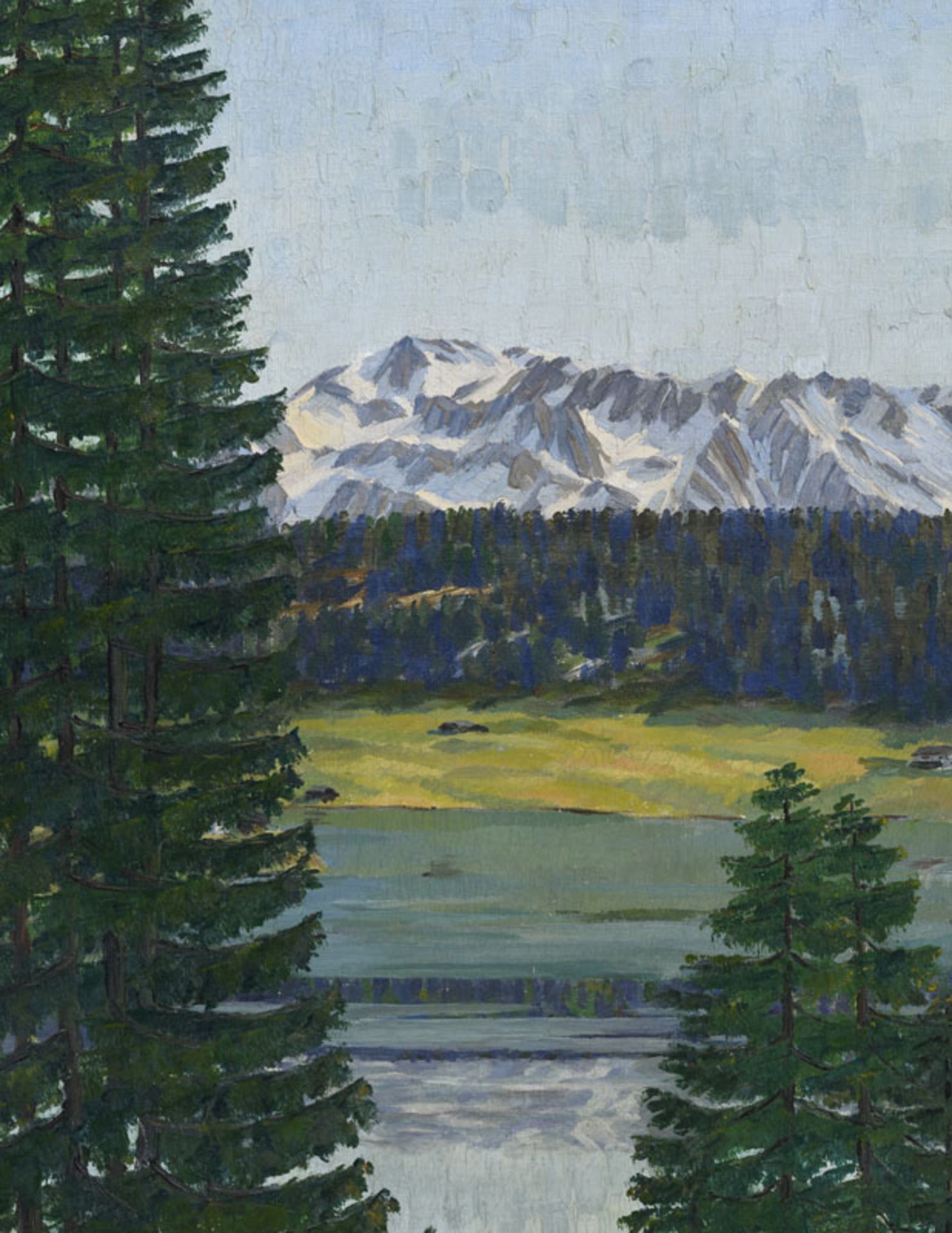 Philipp Bauknecht (1884-1933), Le lac de Davos avec vue sur Höhwald, 1910-1914, huile sur toile, sig - Bild 5 aus 7