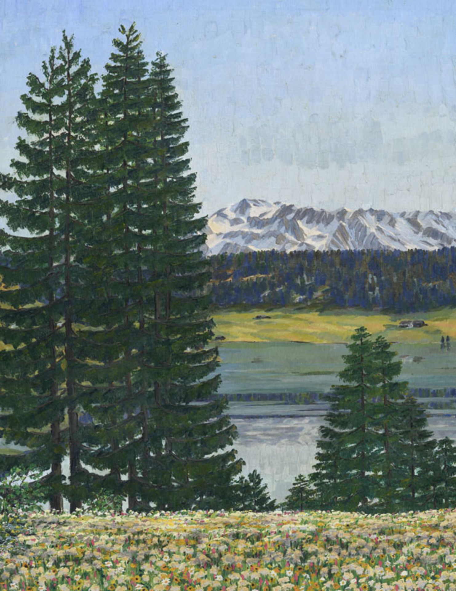 Philipp Bauknecht (1884-1933), Le lac de Davos avec vue sur Höhwald, 1910-1914, huile sur toile, sig - Bild 2 aus 7