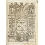 ABELA. Della descrittione di Malta isola nel mare siciliano.... Malta, per Paolo Bonacota, 1647