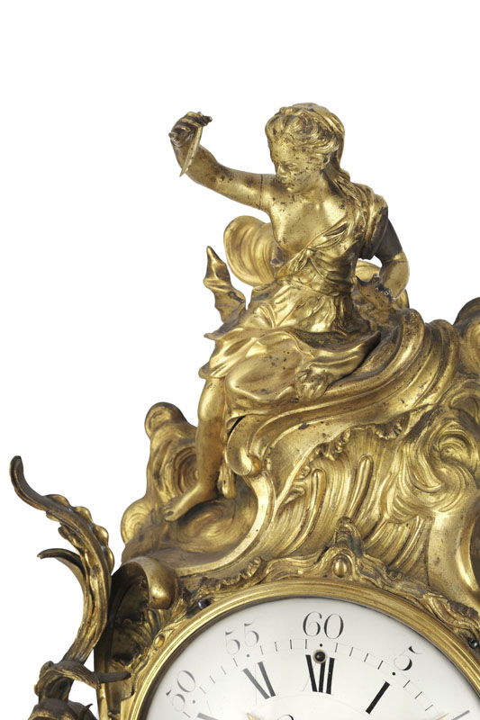 Cartel d'applique d'époque Louis XV, en bronze finement ciselé et doré, marque au C couronné, 85x37 - Image 3 of 7