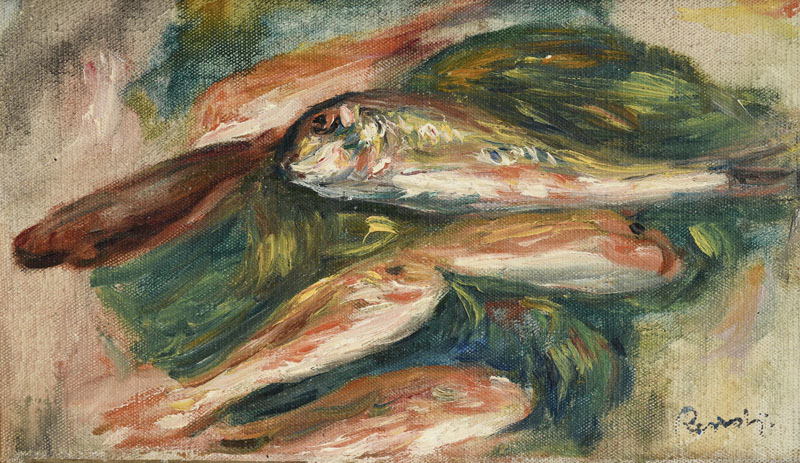 Pierre-Auguste Renoir (1841-1919), Poissons sur une feuille verte (1914-1919), huile sur toile, tam