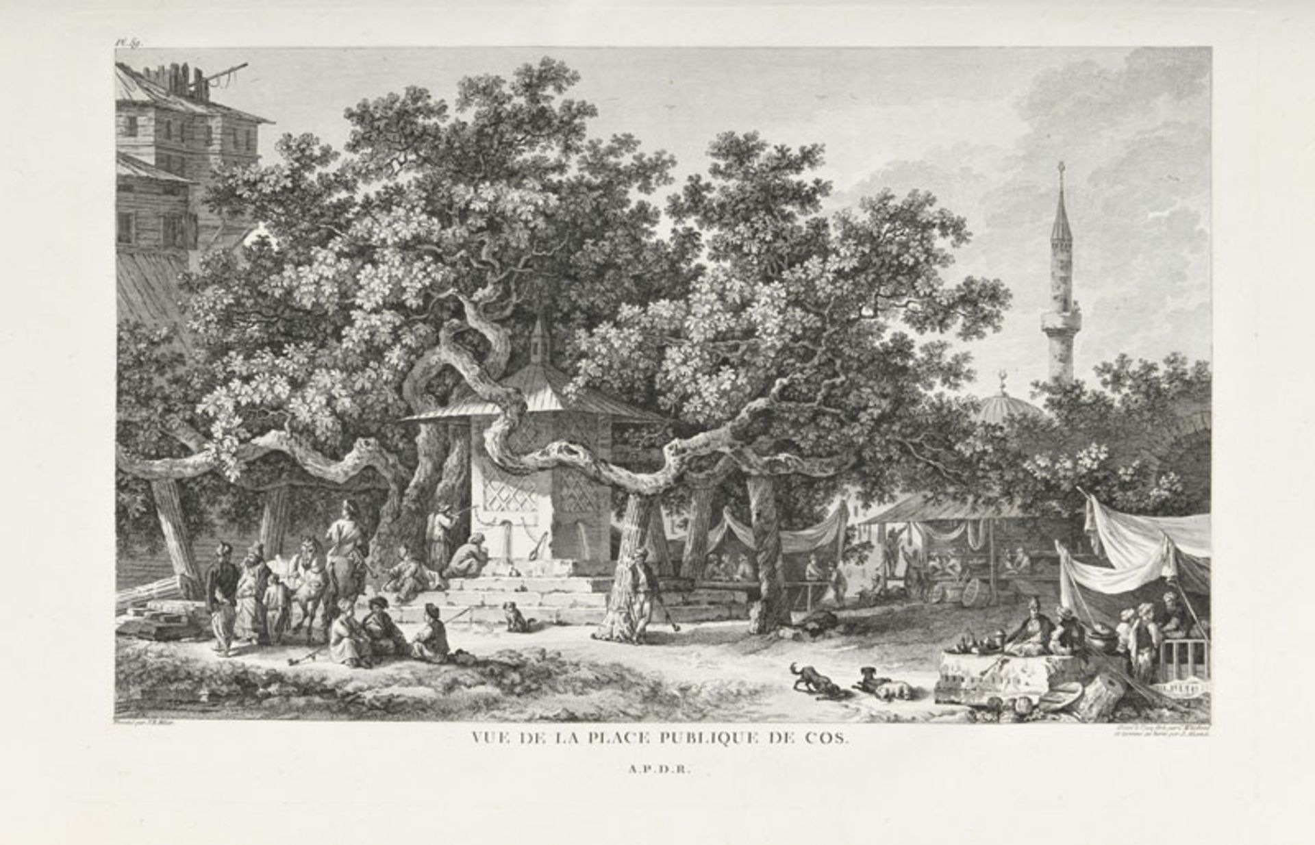 VOYAGE CHOISEUL-GOUFFIER. Voyage pittoresque de la Grèce. Paris, J. J. Blaise, 1782. 2 vol. in-folio - Image 5 of 7
