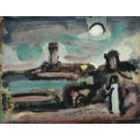 Georges Rouault (1871-1958), Paysage (clair de Lune) , c.1937, huile sur papier marouflée sur toile