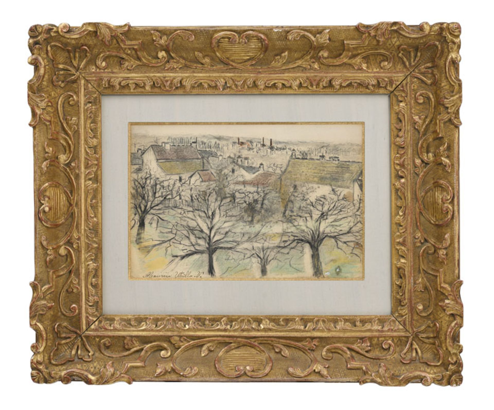 Maurice Utrillo (1883-1955), Paysage de Montmagny , c.1907, fusain, pastel et mine de plomb sur pap - Image 2 of 5