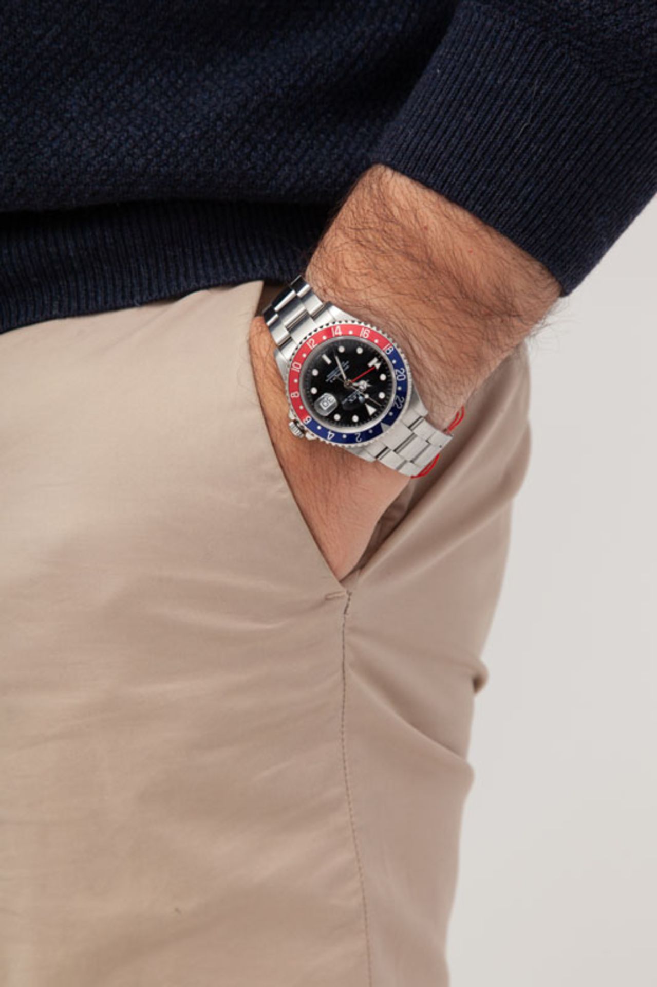 Rolex, GMT Master II, réf. 16710/2180, montre-bracelet en acier avec indication de la date, garantie - Bild 5 aus 5