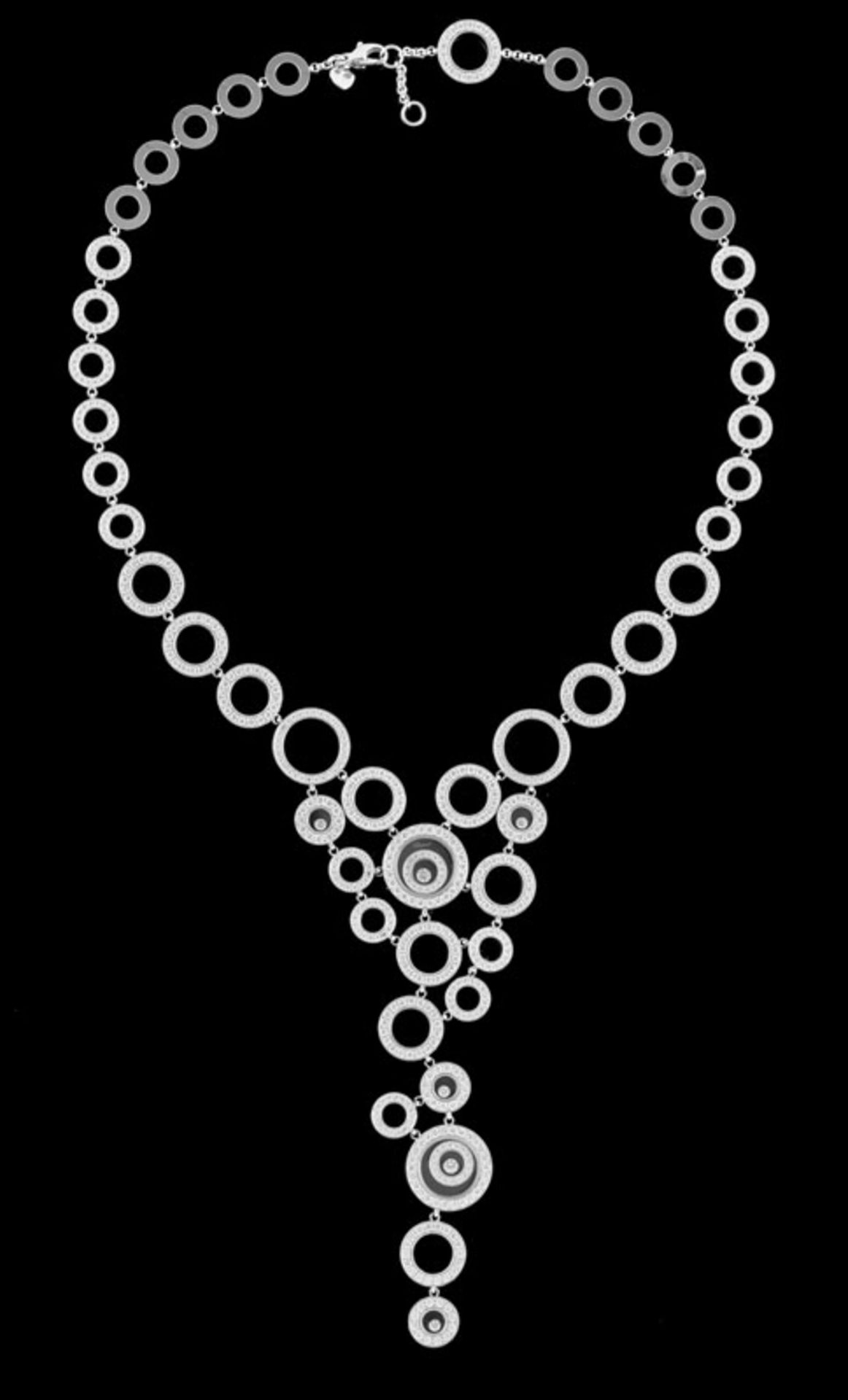Chopard, Happy Spirit, collier or gris 750 composé d'une multitude d'anneaux ajourés, certains serti - Bild 2 aus 6
