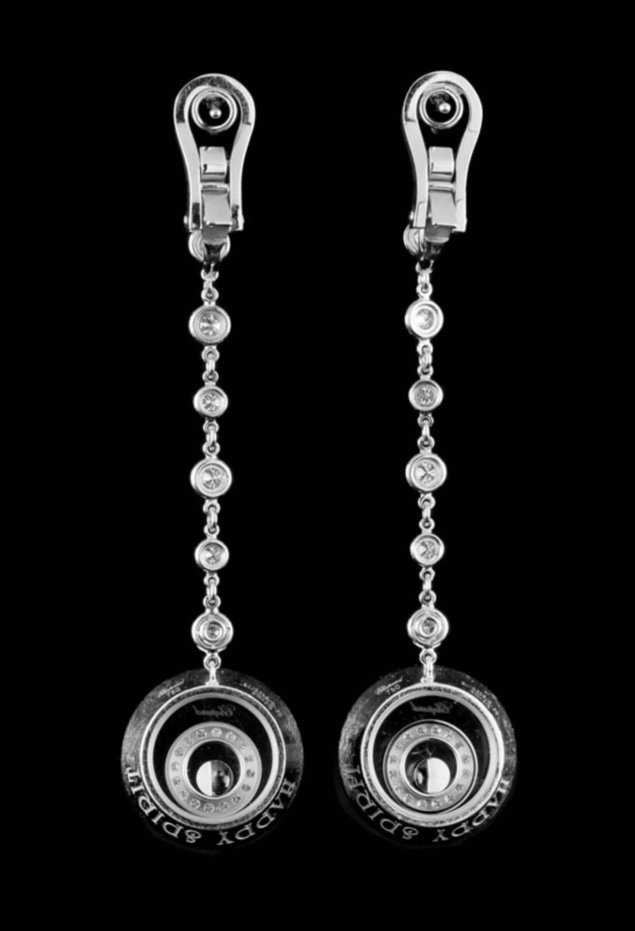 Chopard, Happy Spirit, paire de pendants d'oreilles or 750 à motif d'anneaux sertis de diamants tail - Image 3 of 5