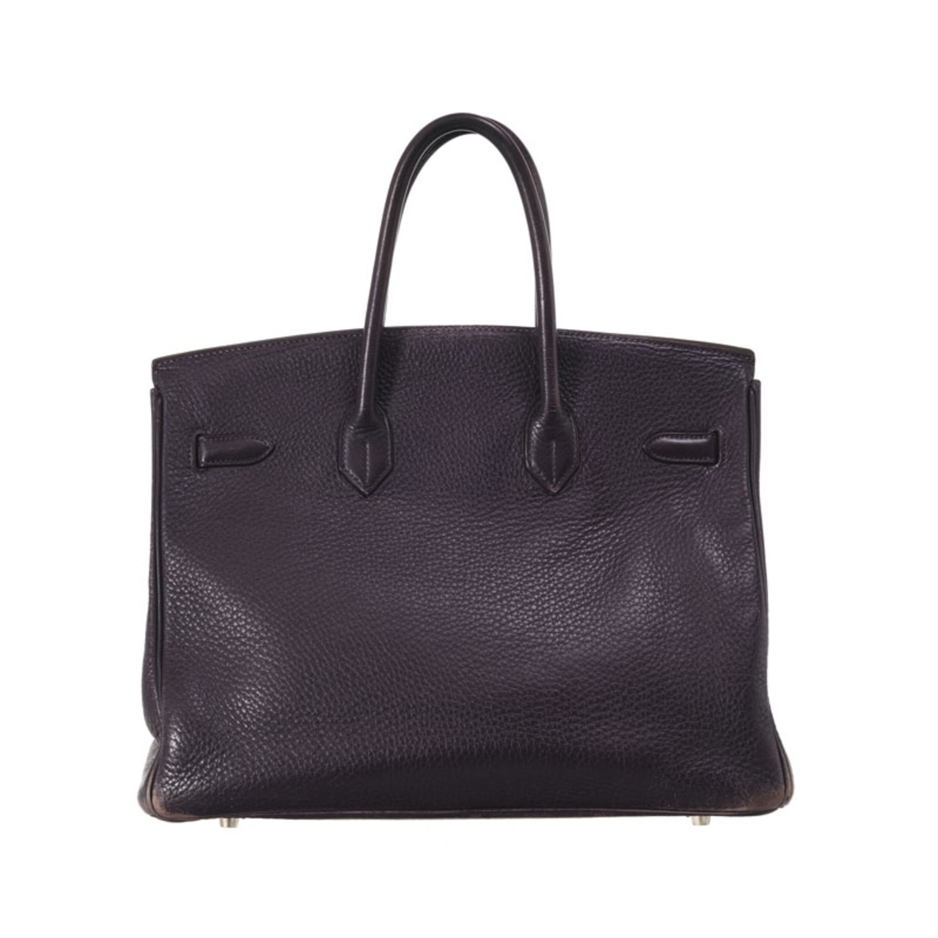 Hermès, sac Birkin 35 en cuir Togo cassis, année 2002, bouclerie palladium, tirette et clochette ave - Image 2 of 3