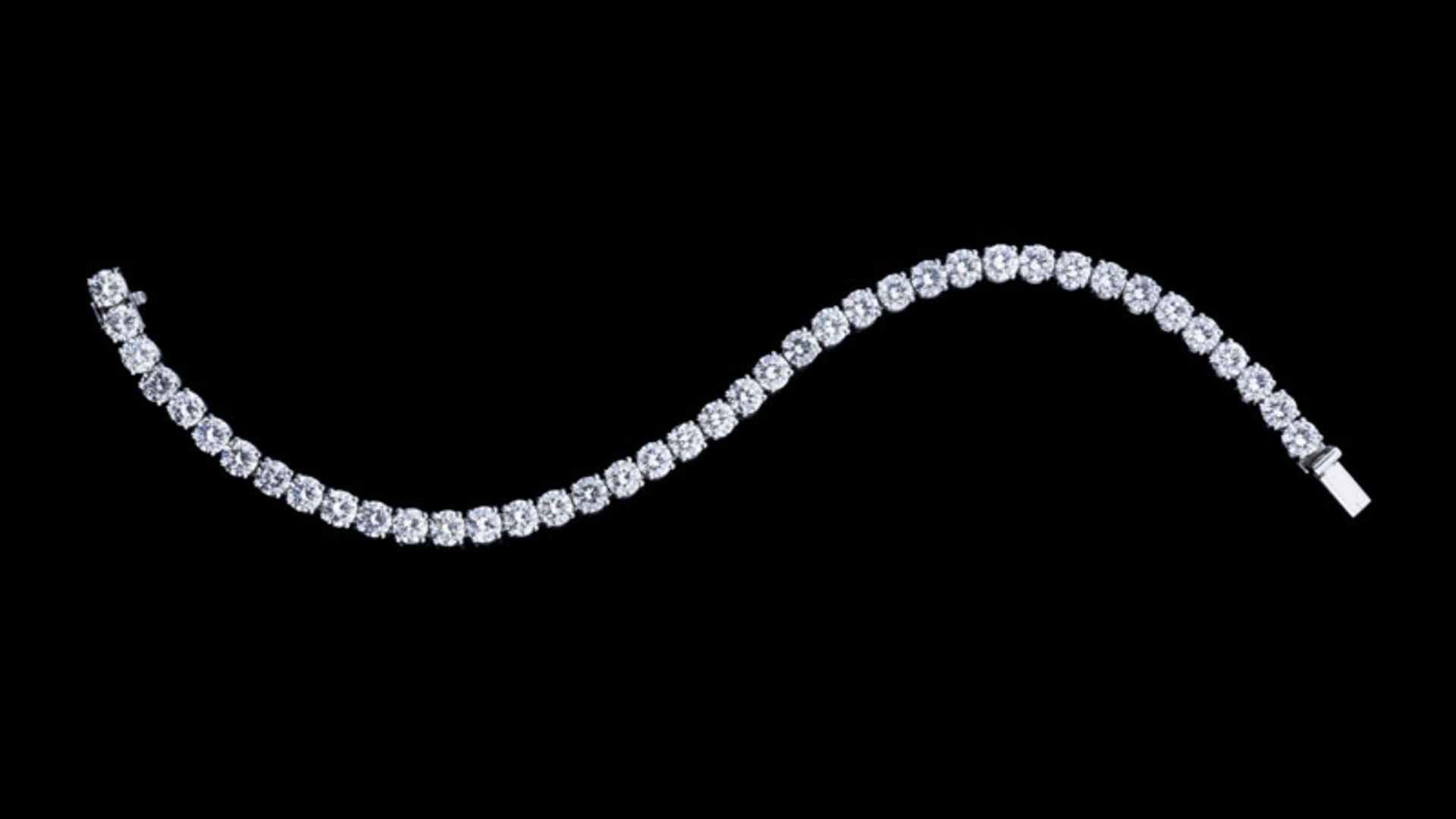 Bracelet rivière or gris 750 serti de diamants taille brillant