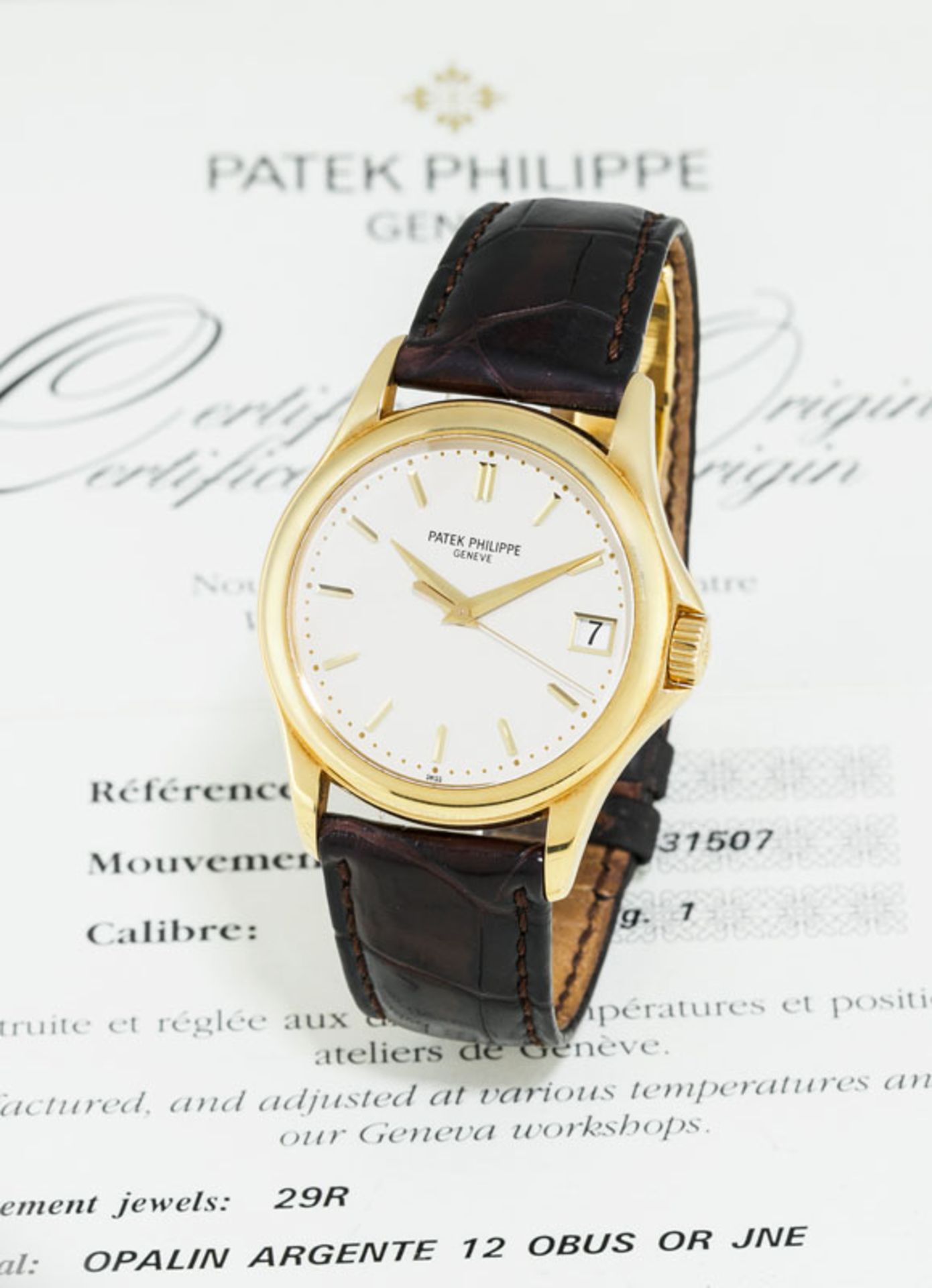 Patek Philippe, Calatrava, réf. 5127J-001, montre en or 750 avec indication de la date, circa 2007, - Image 5 of 6