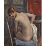 Georges d'Espagnat (1870-1950), Jeune femme nue , huile sur toile, monogrammée, 46x38 cm