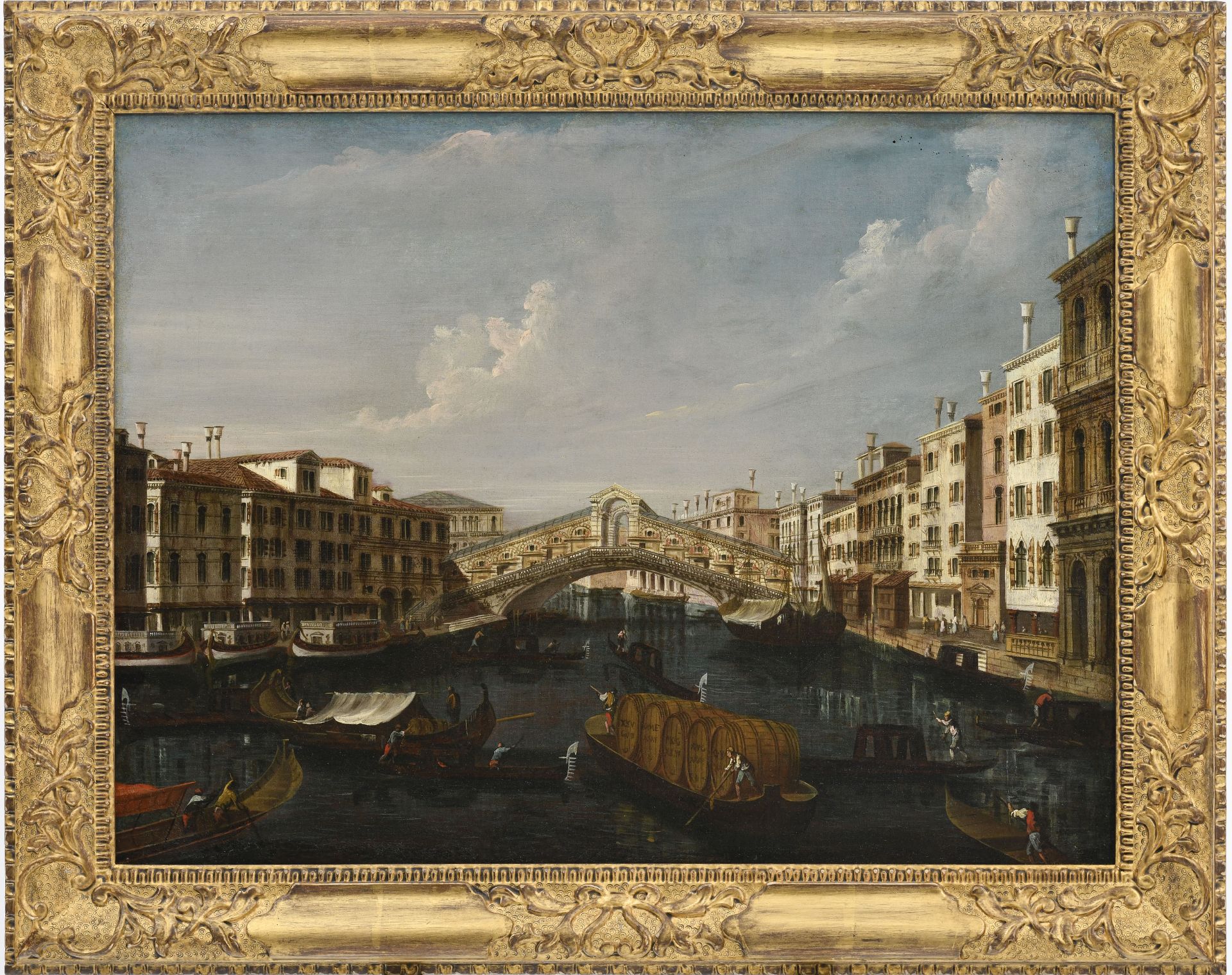Francesco Albotto (1721/22-1757), Vue du Grand Canal vers Rialto, huile sur toile, 46x60 cm - Image 2 of 7