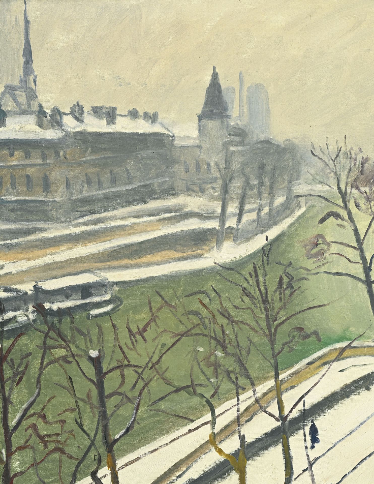 Albert Marquet (1875-1947), Quai des Grands-Augustins, neige , c. 1938, huile sur toile, signée, 65 - Image 4 of 6