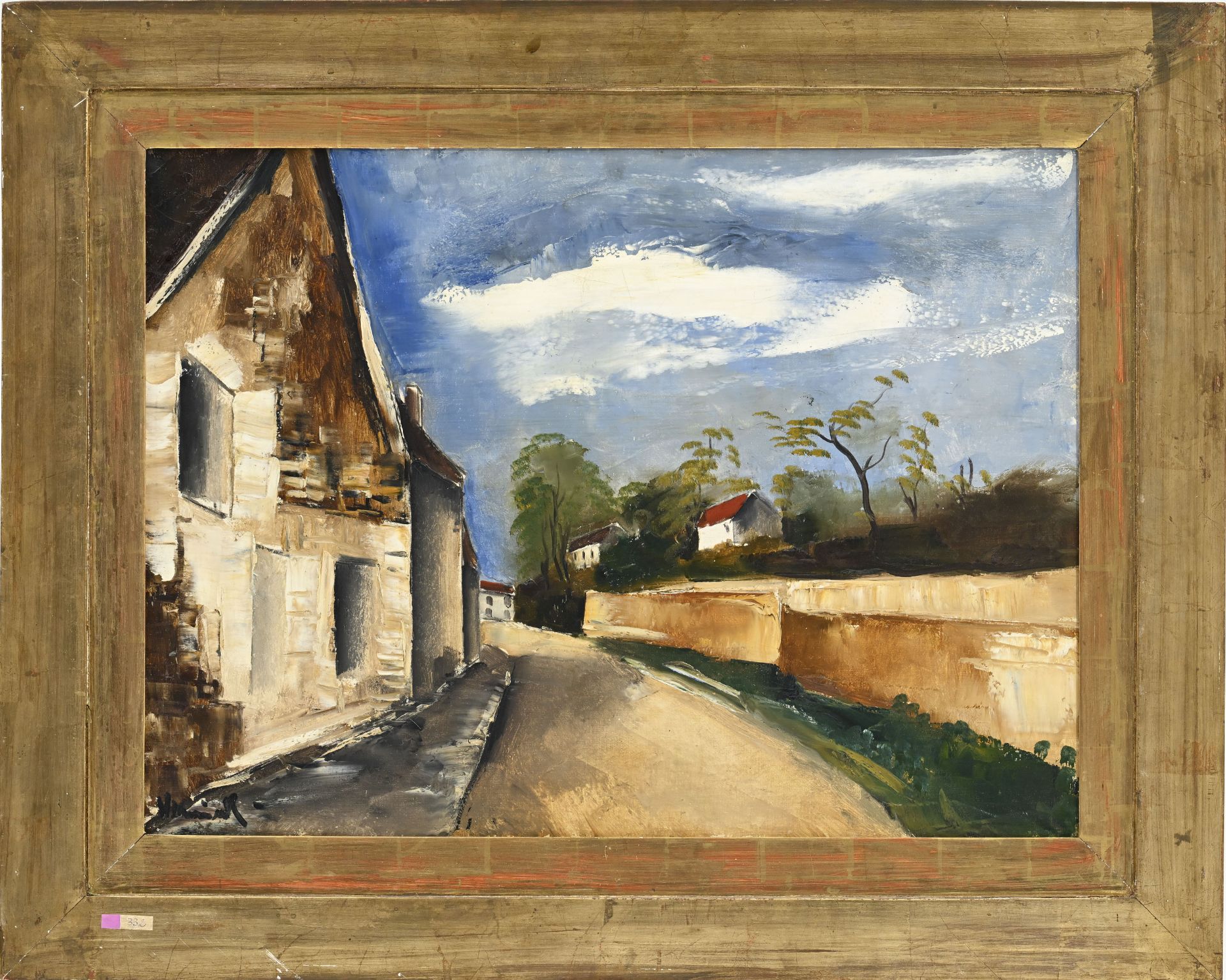 Maurice de Vlaminck (1876-1958), Sur la route , c. 1920, huile sur toile, signée, 60,5x81,6 cm - Image 2 of 6