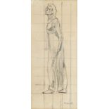 Ferdinand Hodler (1853-1918), Etude pour Regard dans l'infini , crayon et aquarelle sur papier, sig