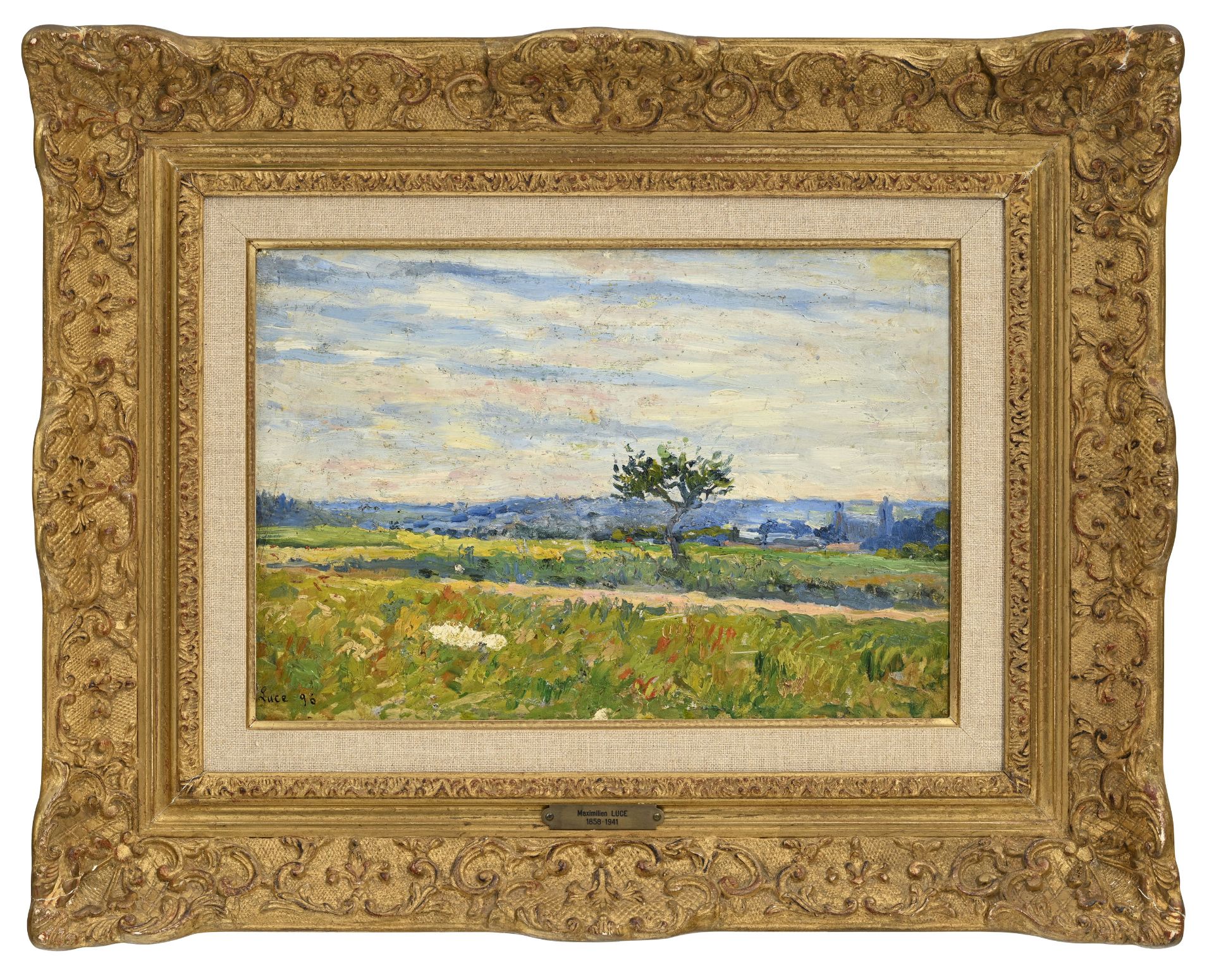 Maximilien Luce (1858-1941), Paysage aux environs de Gisors , 1896, huile sur panneau, signée et da - Bild 2 aus 5
