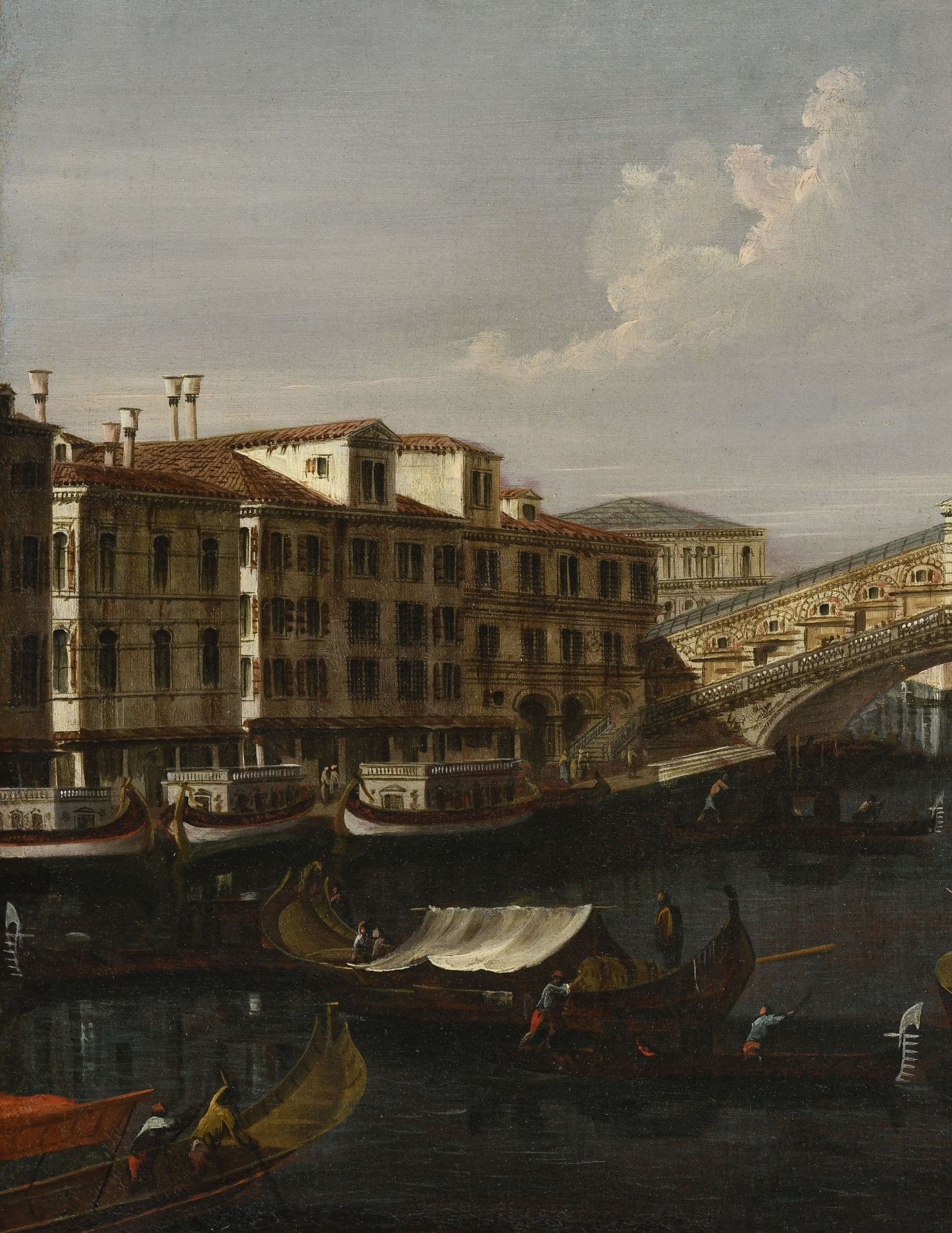 Francesco Albotto (1721/22-1757), Vue du Grand Canal vers Rialto, huile sur toile, 46x60 cm - Image 5 of 7