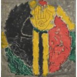 Maqbool Fida Husain@(1915-2011), Invocation de la paix, 1969, huile sur toile, signée et datée