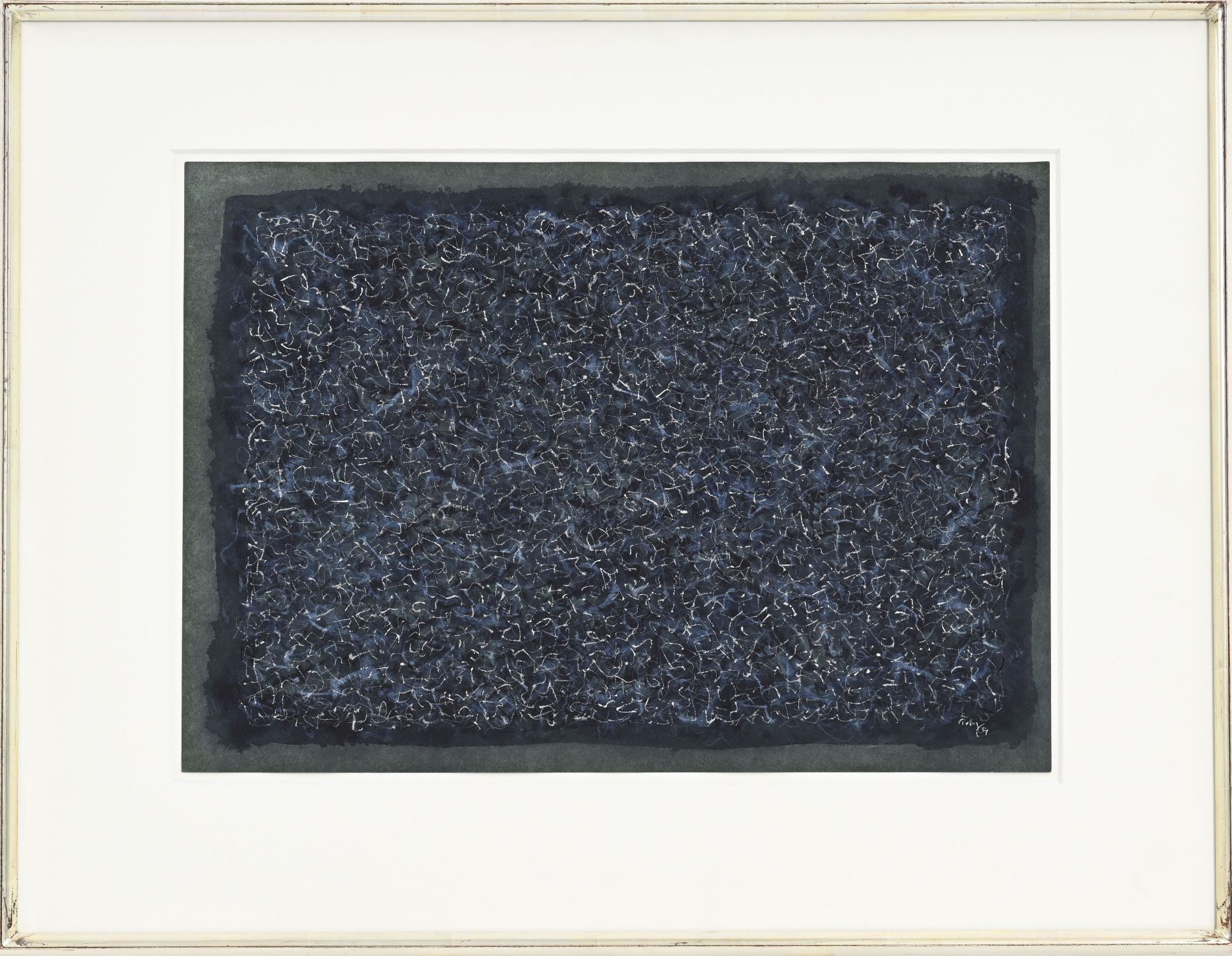 Mark Tobey (1890-1976), Sans titre , 1957, tempera sur papier, signée et datée, 32,5x46,5 cm - Image 2 of 5