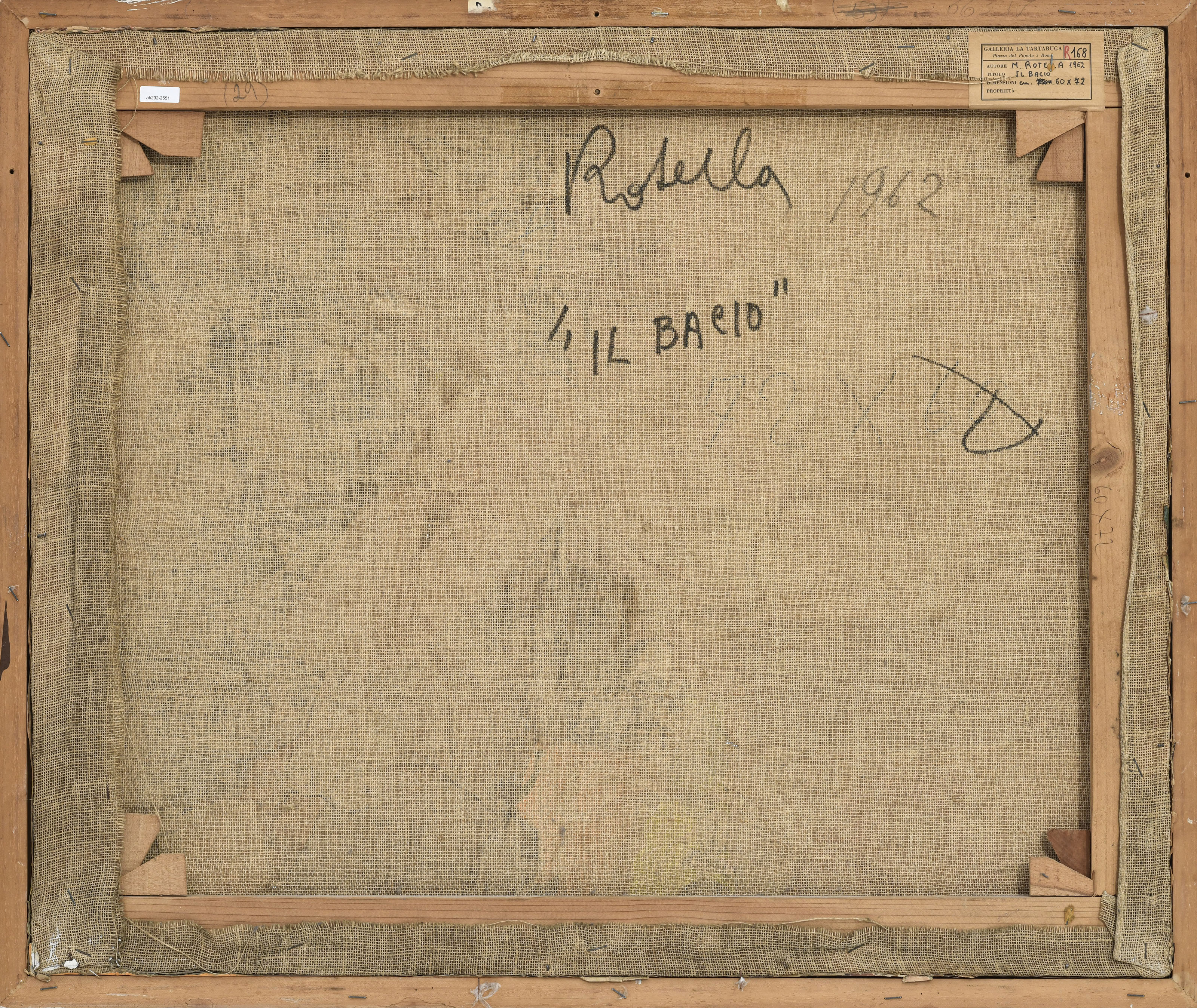 Mimmo Rotella (1918-2006), Il bacio , 1962, technique mixte sur toile, signée, [...], 60x72,5 cm - Image 5 of 5