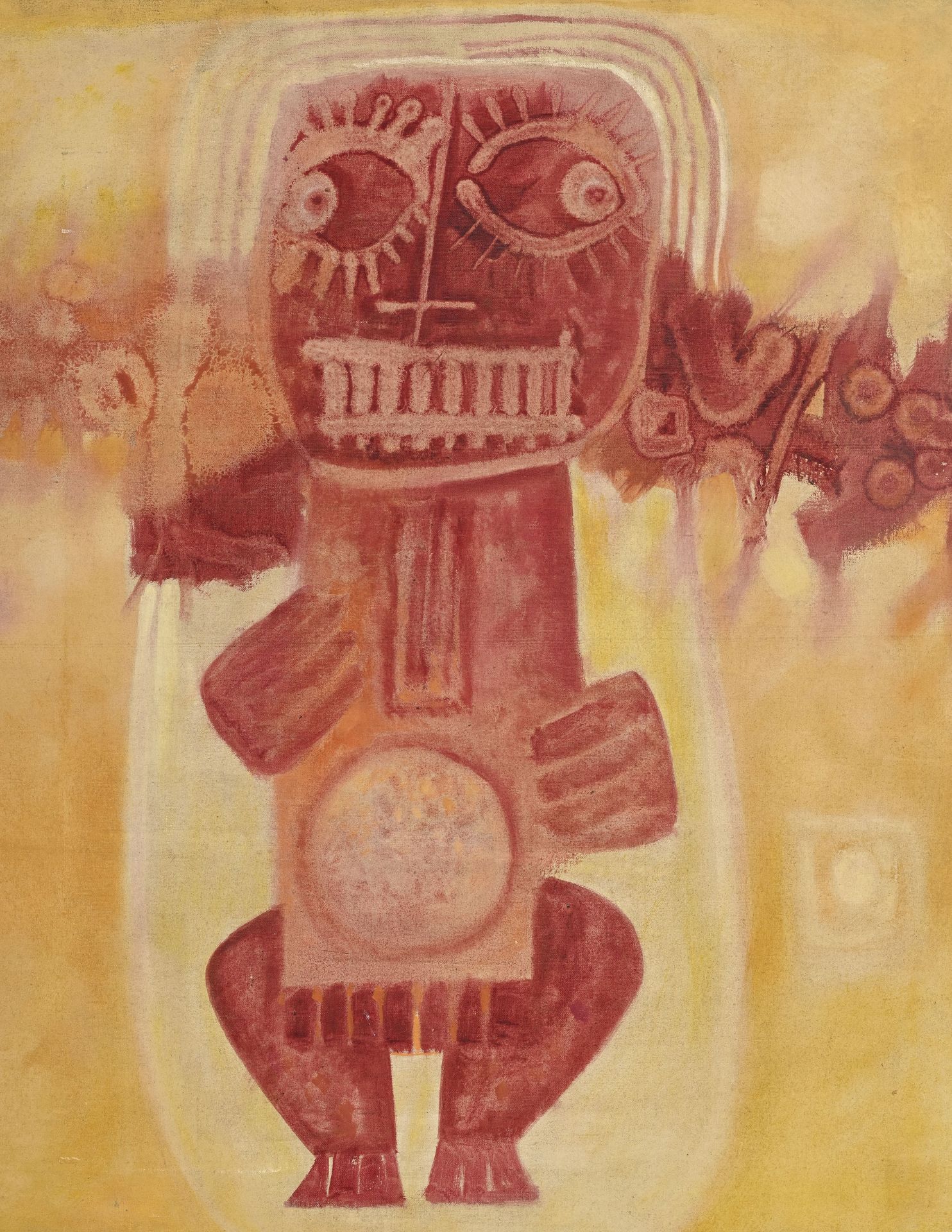 J.Sultan Ali (1920-1990), Mansukha , 1969, huile sur toile, signée et datée, contresignée, contreda - Image 3 of 6