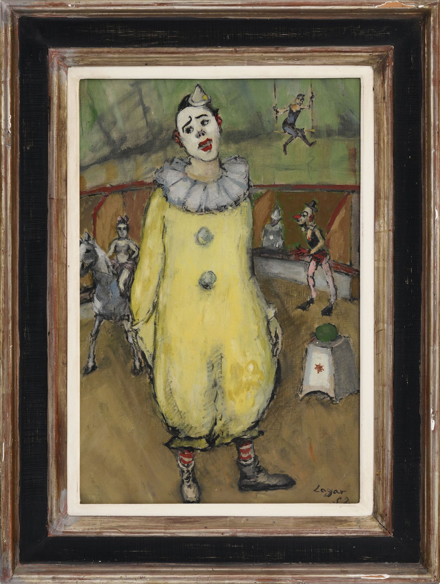 Celso Lagar (1891-1966), Clown au cirque, 1952, huile sur toile, signée et datée, 55x38,5 cm - Image 2 of 5