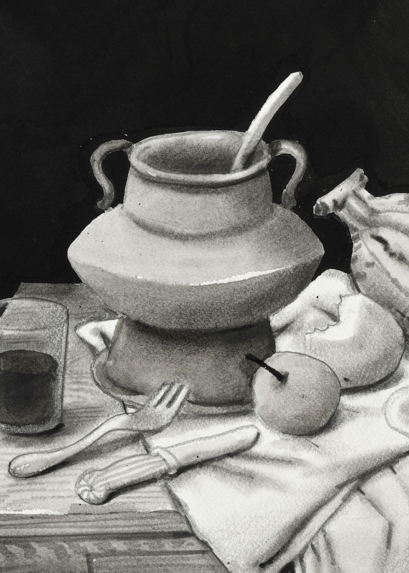 Fernando Botero (1932), Nature morte aux bananes , 2001, crayon gris et aquarelle sur papier, signé - Image 3 of 5