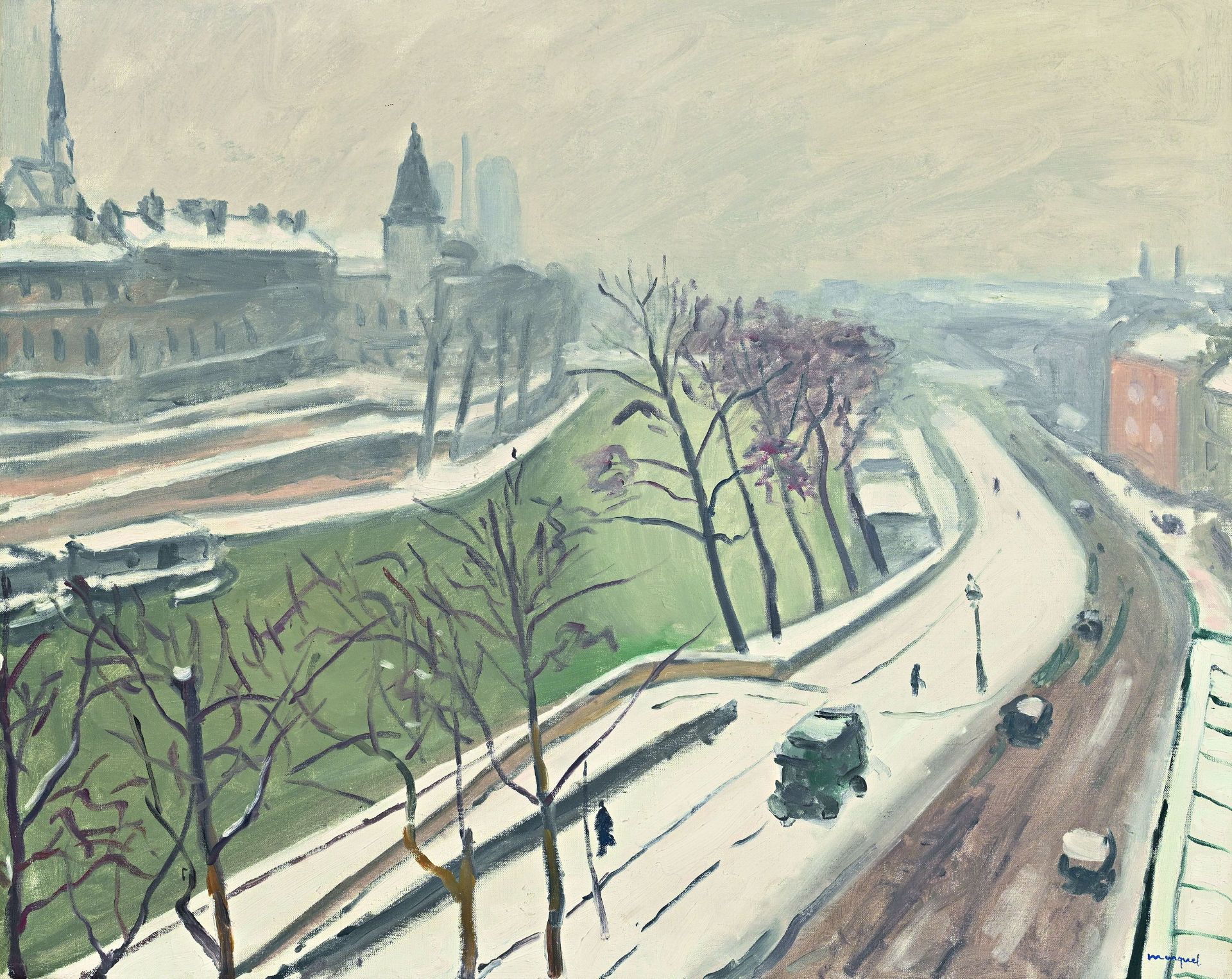 Albert Marquet (1875-1947), Quai des Grands-Augustins, neige , c. 1938, huile sur toile, signée, 65