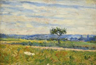 Maximilien Luce (1858-1941), Paysage aux environs de Gisors , 1896, huile sur panneau, signée et da