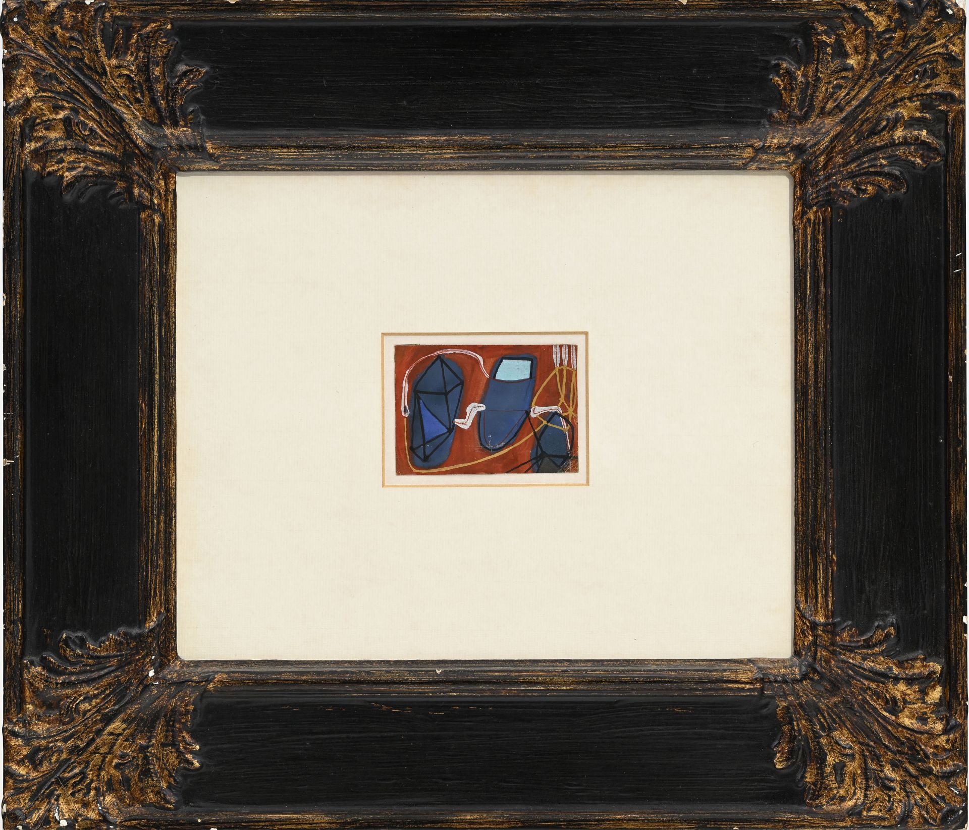 Alberto Burri (1915-1995), Sans titre, 1950, tempera sur papier, dédicacée, 6,1x8,6 cm - Image 2 of 4