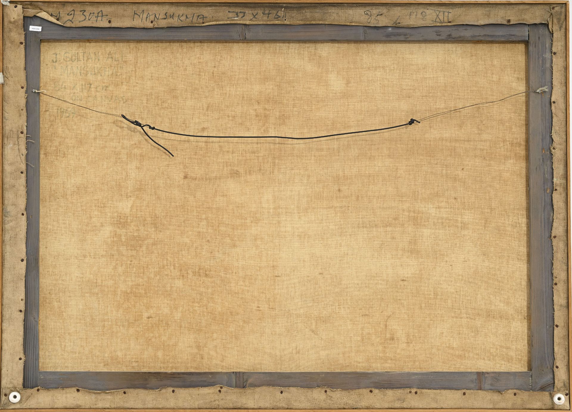 J.Sultan Ali (1920-1990), Mansukha , 1969, huile sur toile, signée et datée, contresignée, contreda - Image 6 of 6