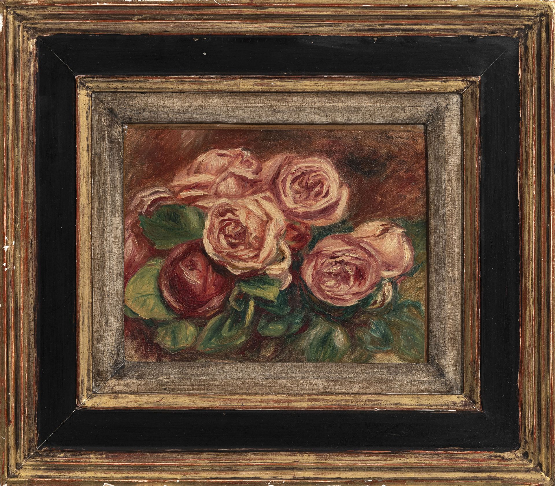 Pierre-Auguste Renoir (1841-1919), Roses-Fragment , c. 1917, huile sur toile, 19,3x24 cm - Image 2 of 12
