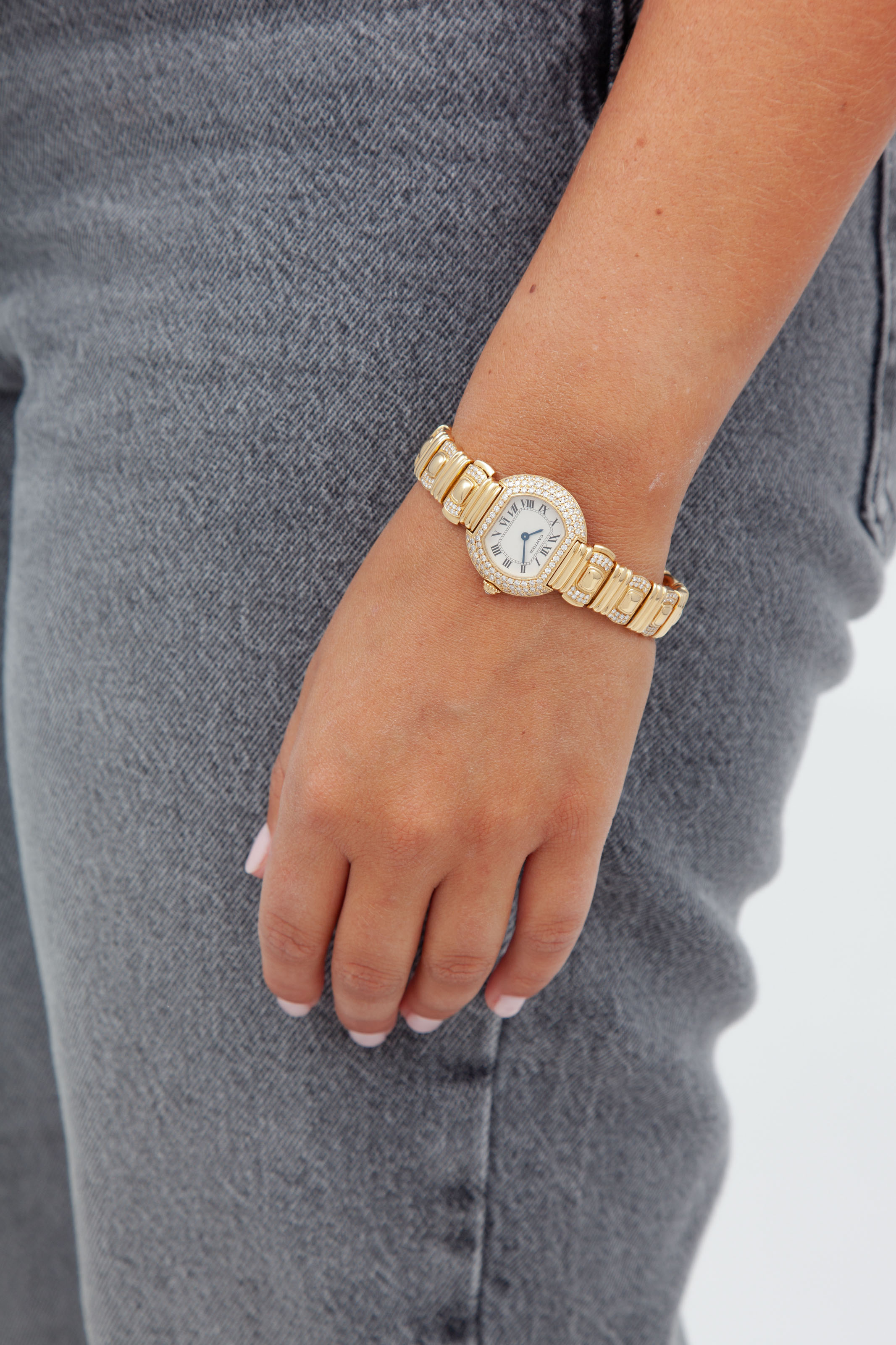 Cartier, Ellipse, montre-bracelet en or 750 sertie de diamants, transformable en bracelet - Image 6 of 6