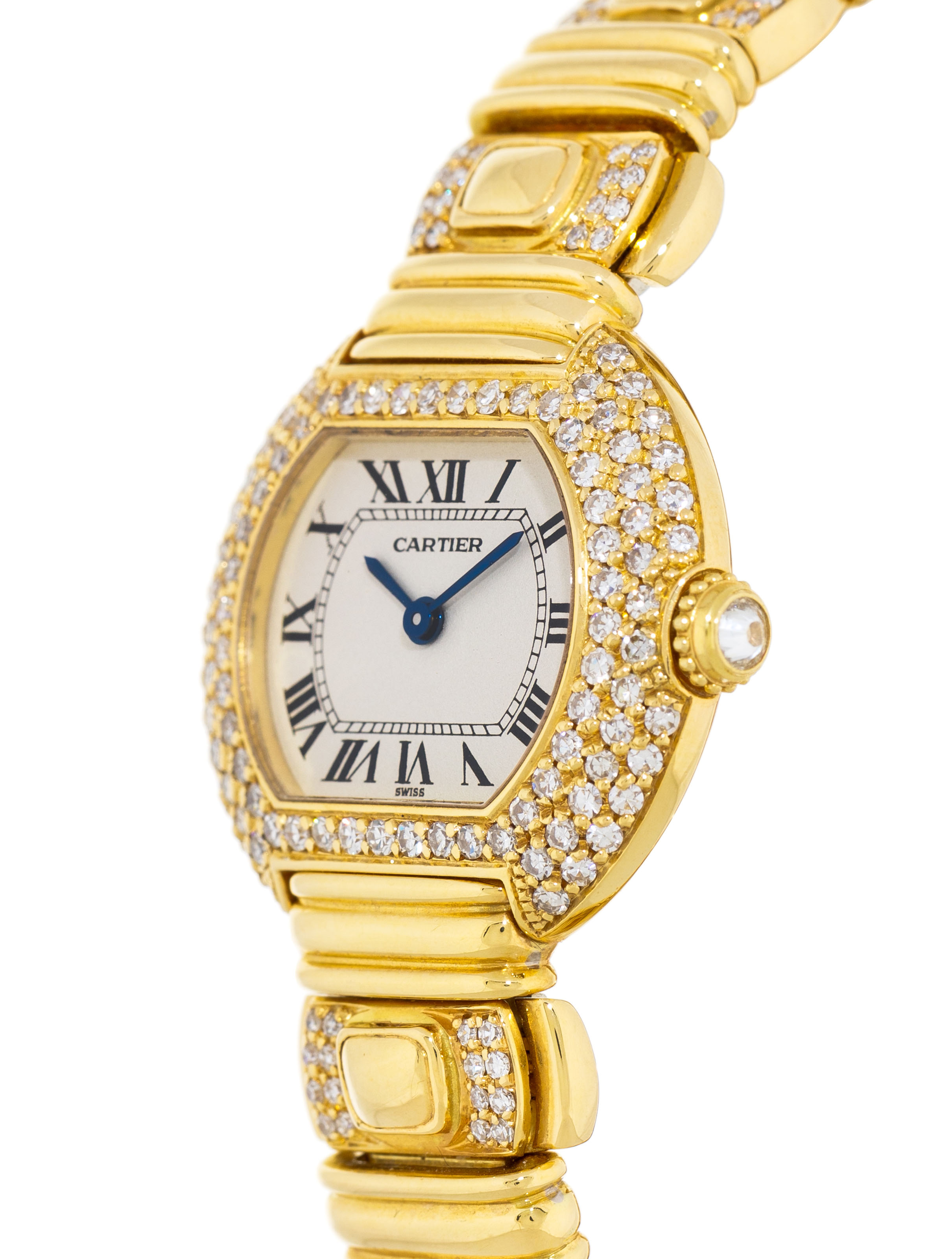 Cartier, Ellipse, montre-bracelet en or 750 sertie de diamants, transformable en bracelet - Image 2 of 6