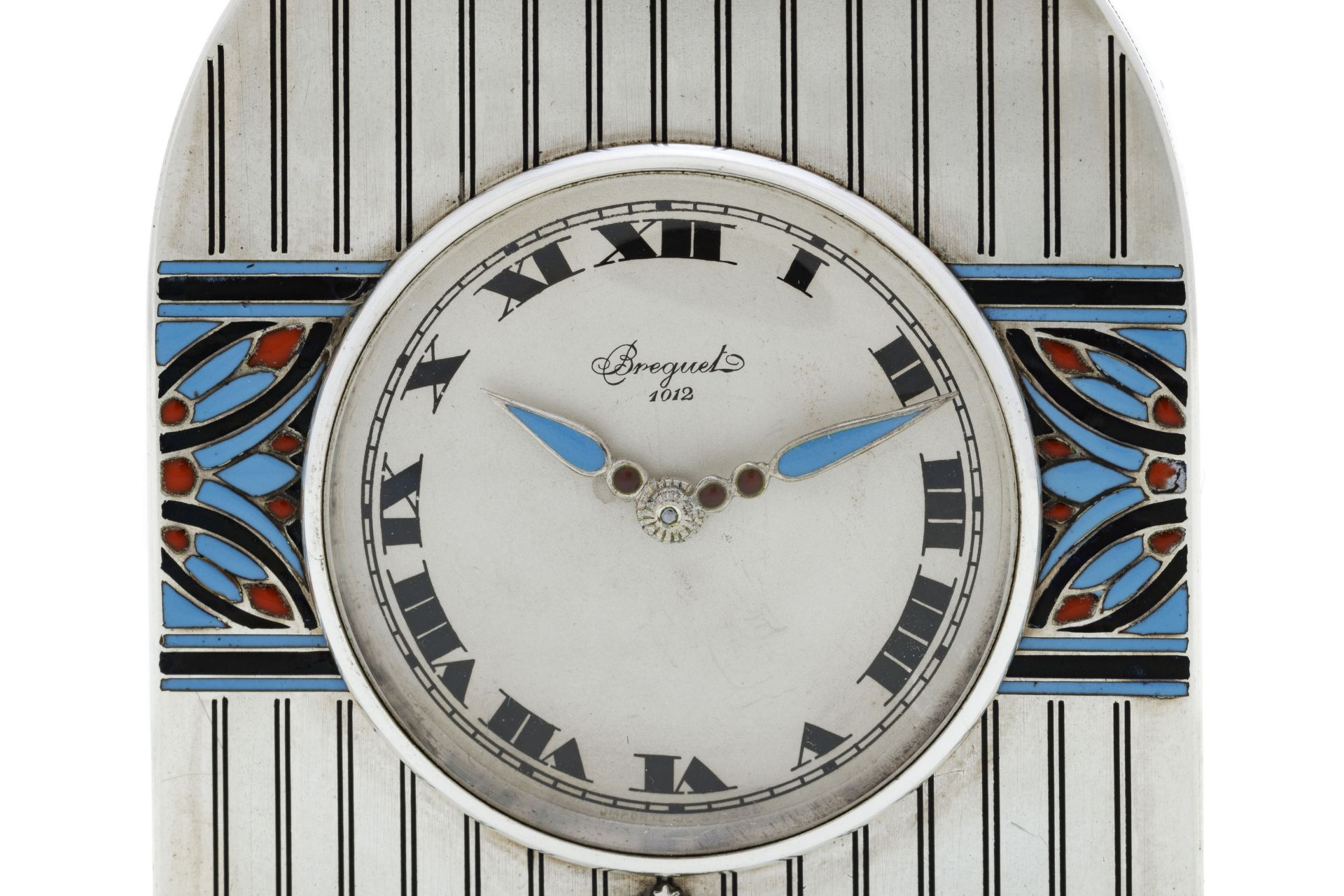 Breguet, pendulette en argent et émail polychrome réalisée pour le roi Fouad 1er d'Egypte dans son é - Image 5 of 11