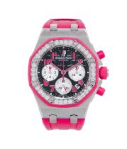 Audemars Piguet, Royal Oak Offshore, Ladycat, montre-bracelet chronographe en acier et caoutchouc ro