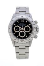 Rolex, Daytona, réf. 16520/16500, montre-bracelet chronographe en acier, circa 1990, pochette