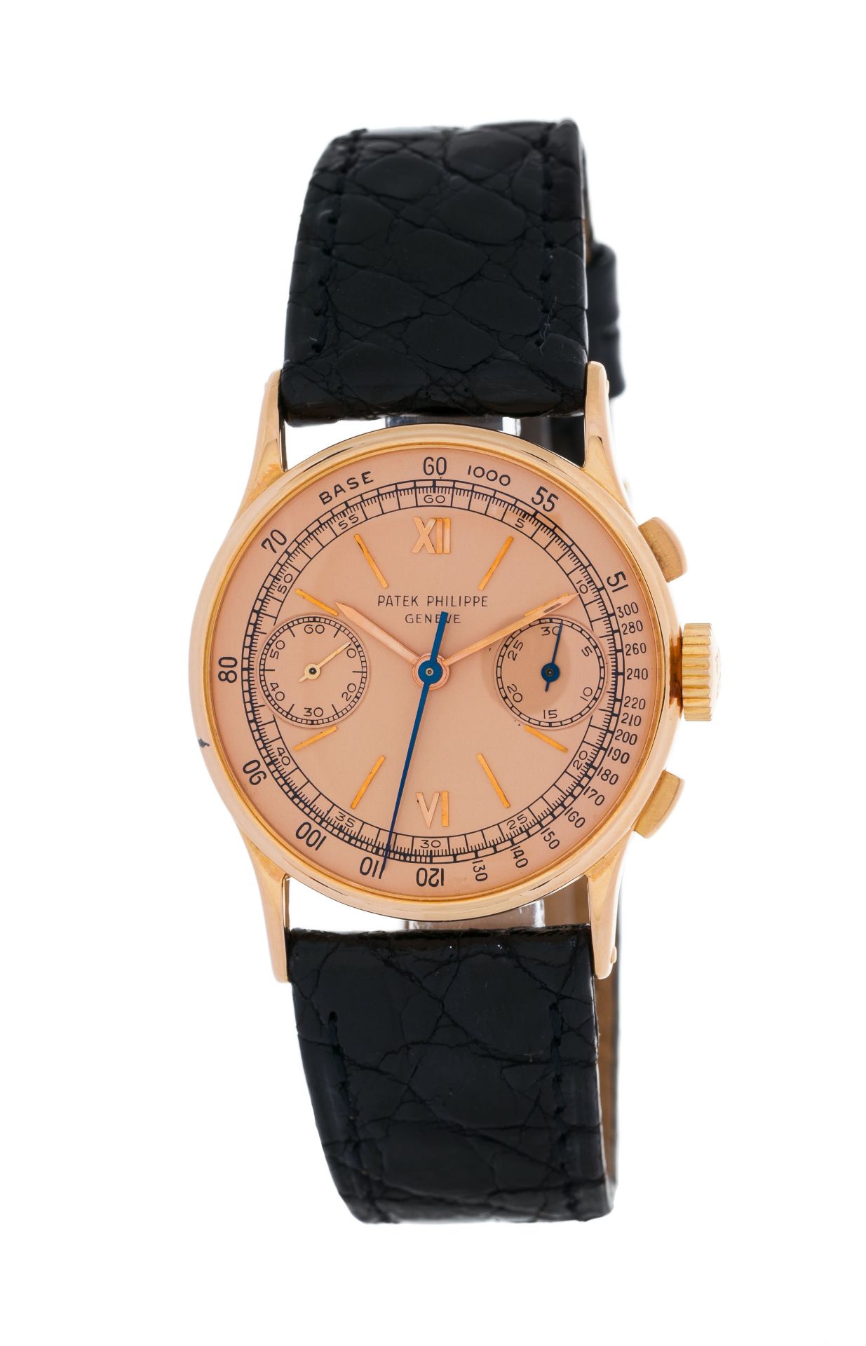 Patek Philippe, réf. 130, montre chronographe en or rose 750, circa 1941, extrait des archives