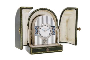 Breguet, pendulette en argent et émail polychrome réalisée pour le roi Fouad 1er d'Egypte dans son é