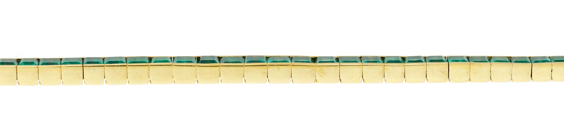 Cartier, bracelet rivière or 750 serti d'émeraudes carrées en double chute, boîte - Bild 4 aus 7