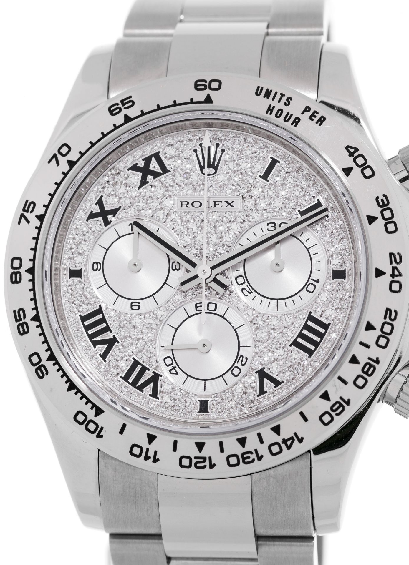 Rolex, Daytona, réf. 116589/2119, montre-bracelet chronographe en or gris 750 avec le cadran pavé de - Image 2 of 5