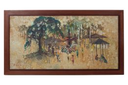 SOUTHEAST ASIAN SCHOOL (20TH CENTURY) - VILLAGE SCENE