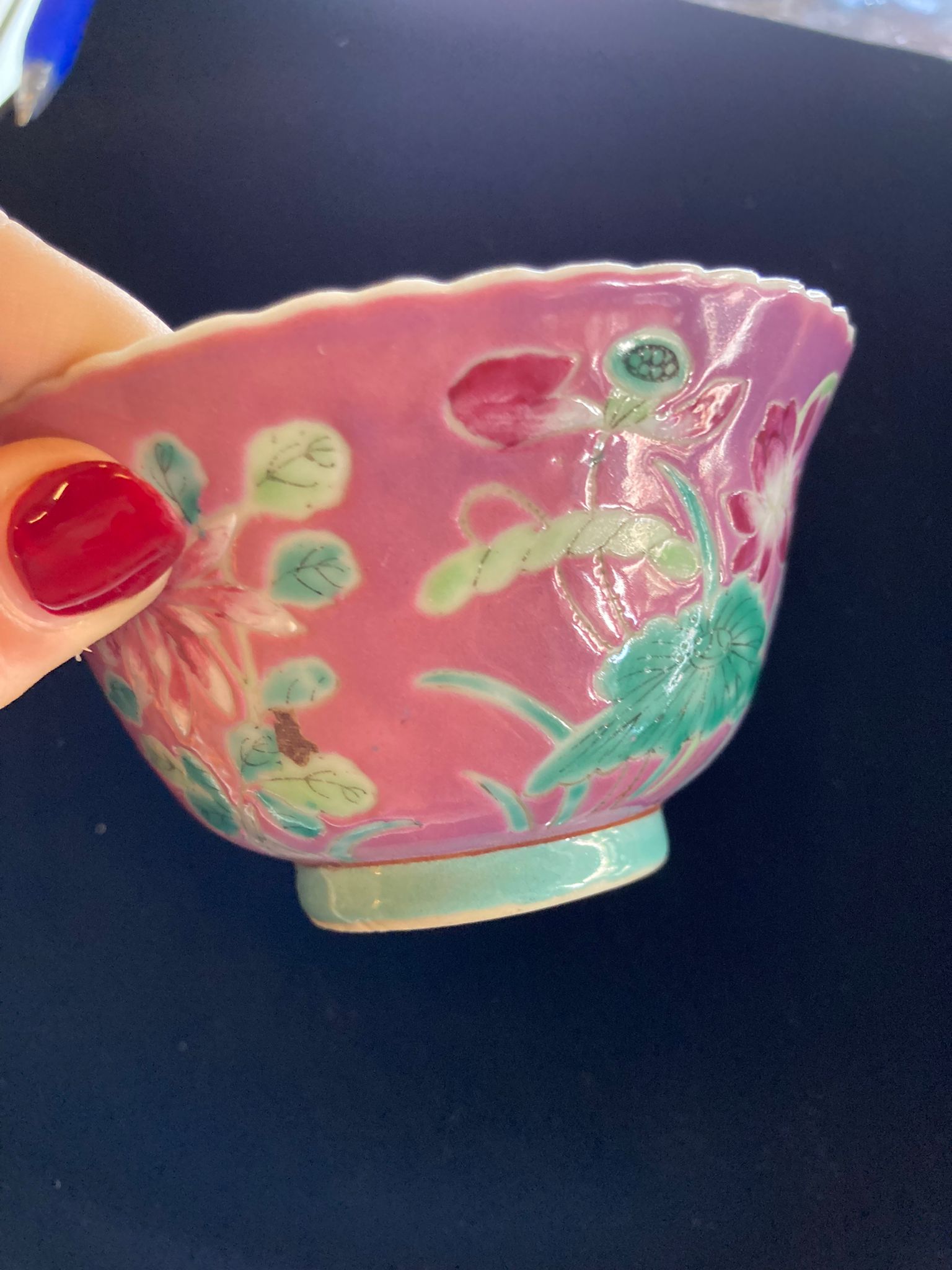 A SET OF SIX OF PINK GROUND 'IN-AND-OUT' TEA BOWLS & STANDS - Image 22 of 44