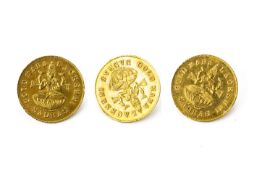 THREE 22K GOLD COIN BUTTONS